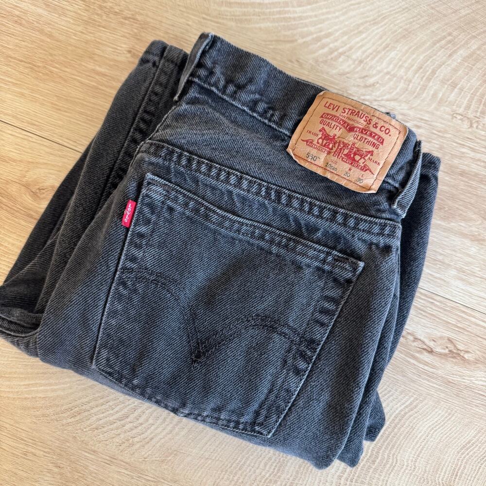 Levi’s 550 Relaxed Fit Black Jeans 30x30 Vintage Y2K Straight Leg